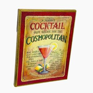 Bar Wall Decor Perfect Cocktail Cosmopolitan Recipe Wood Sign Fine Art